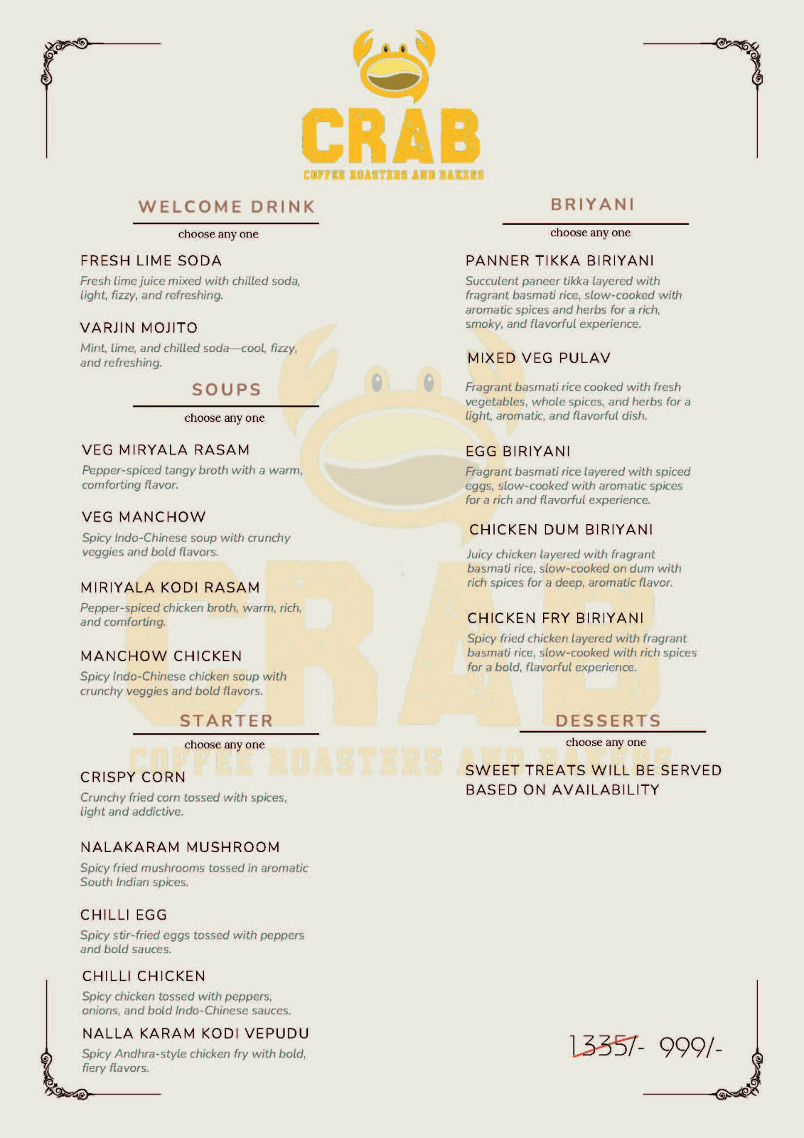 CLASSIC set menu