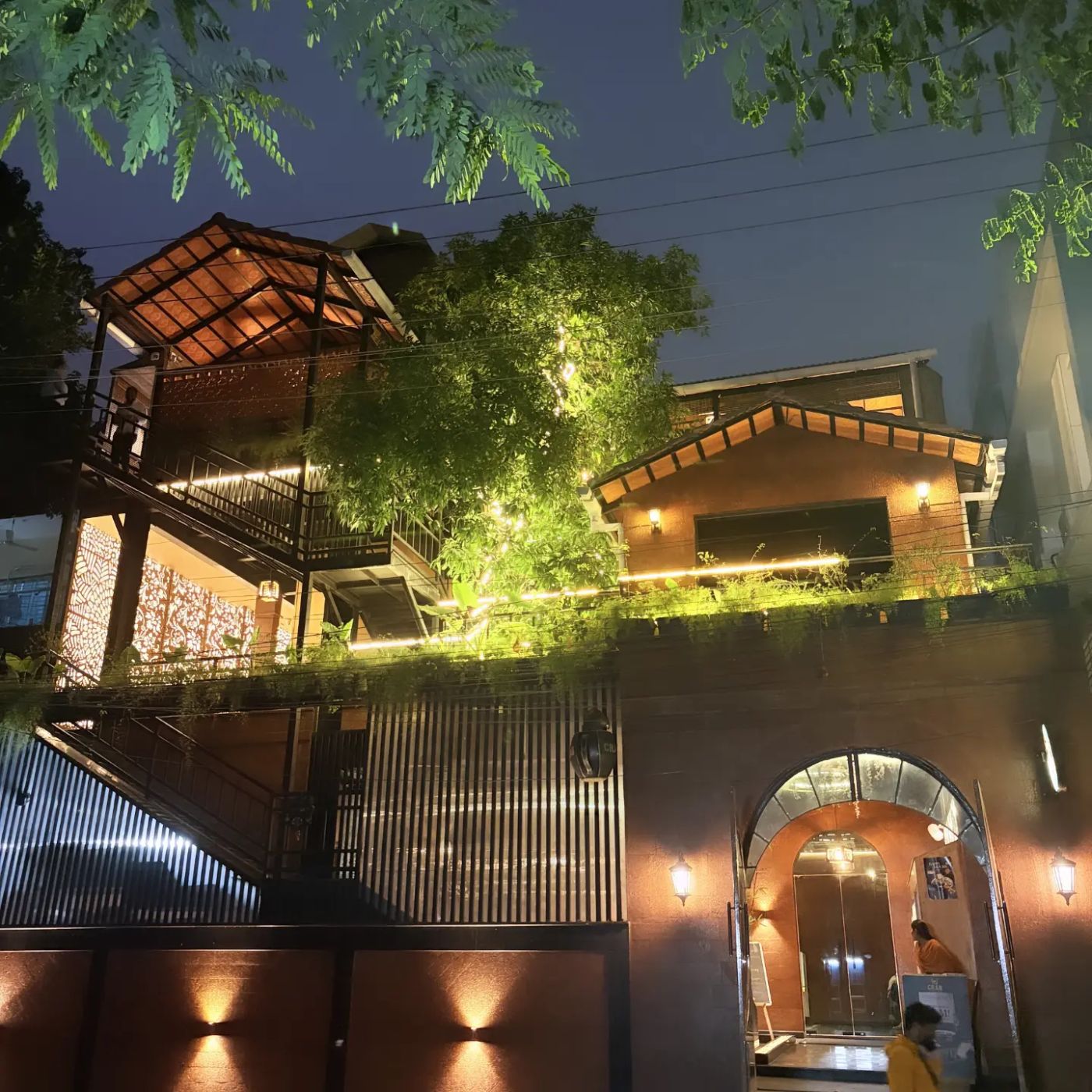 CRAB exterior at night